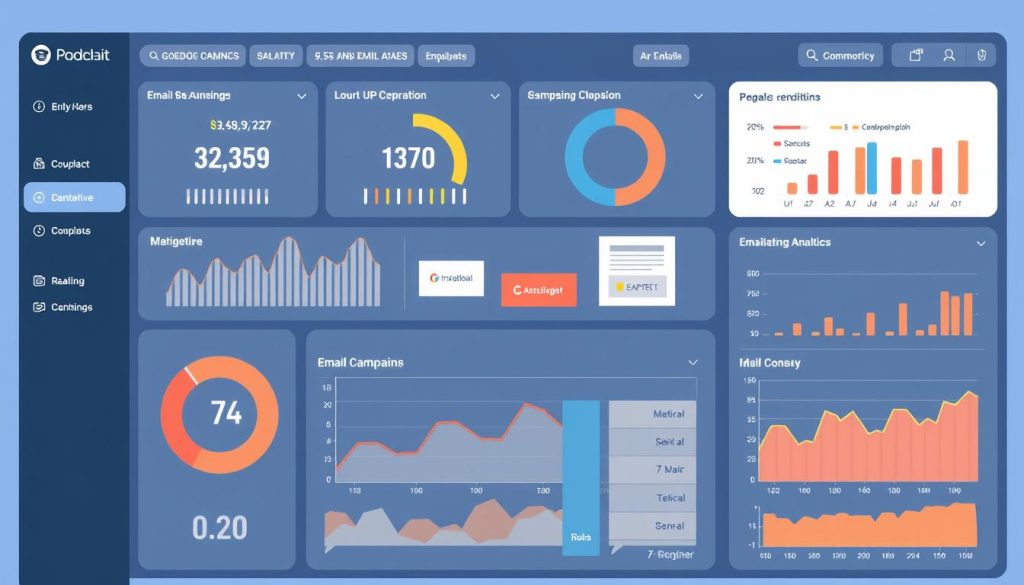 An image of an email marketing automation dashboard showing personalized email campaigns.