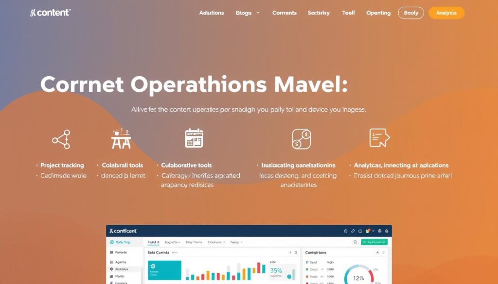 Content operations management software interface