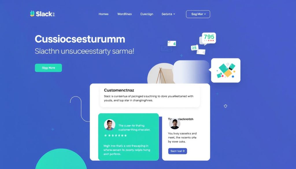Create an image of a Slack customer success story on a website.