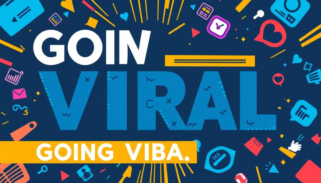 Create an image of a social media post going viral