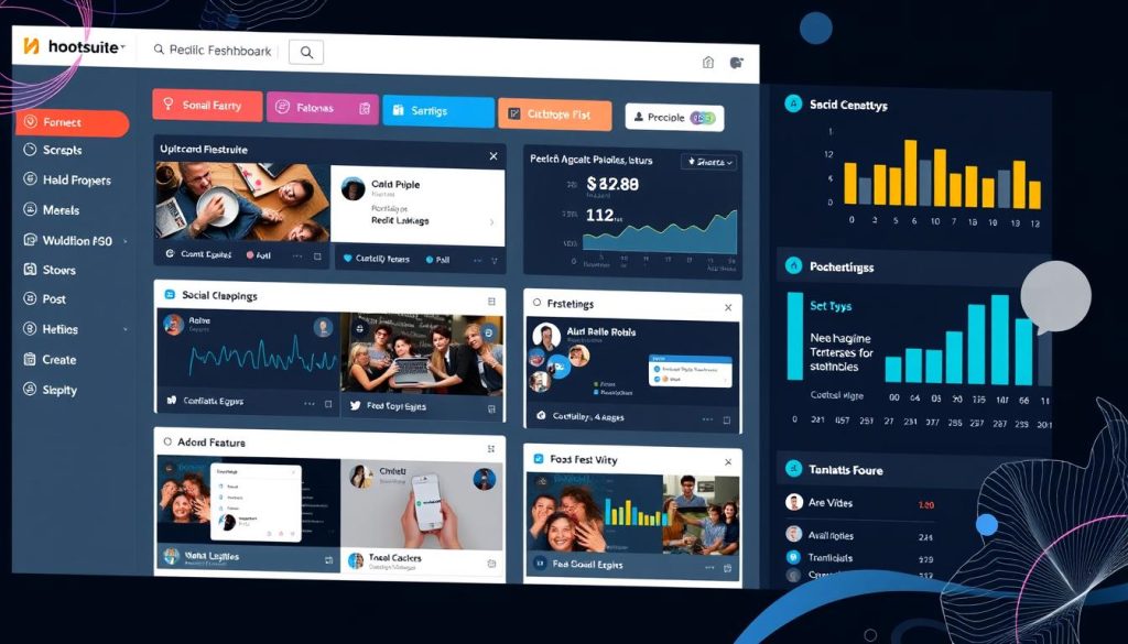 Generate an image of Hootsuite's dashboard