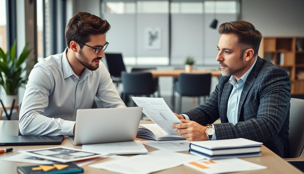 Generate an image of a real estate investor creating a content marketing plan
