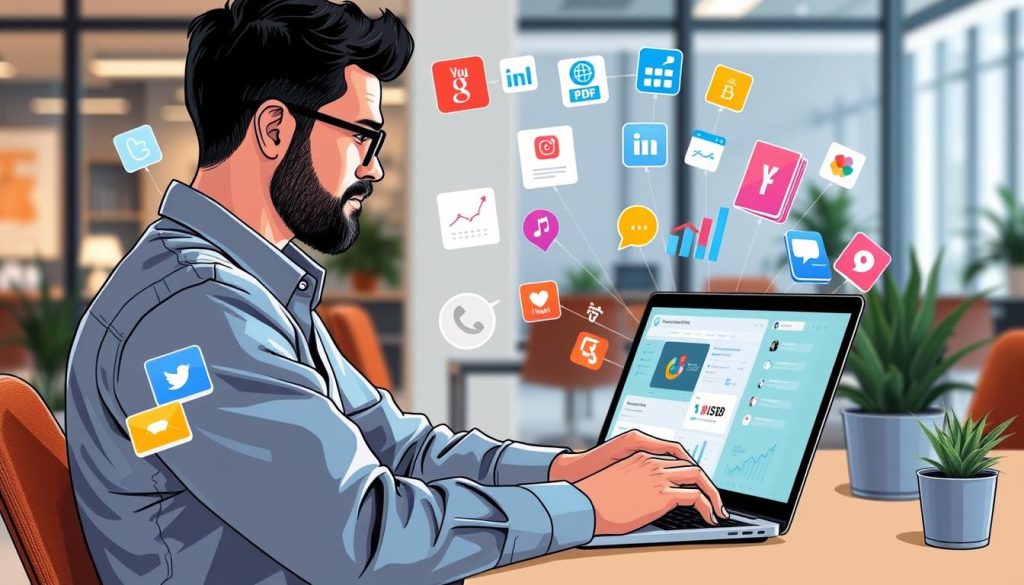 Generate an image of a social media manager using a social media automation platform.