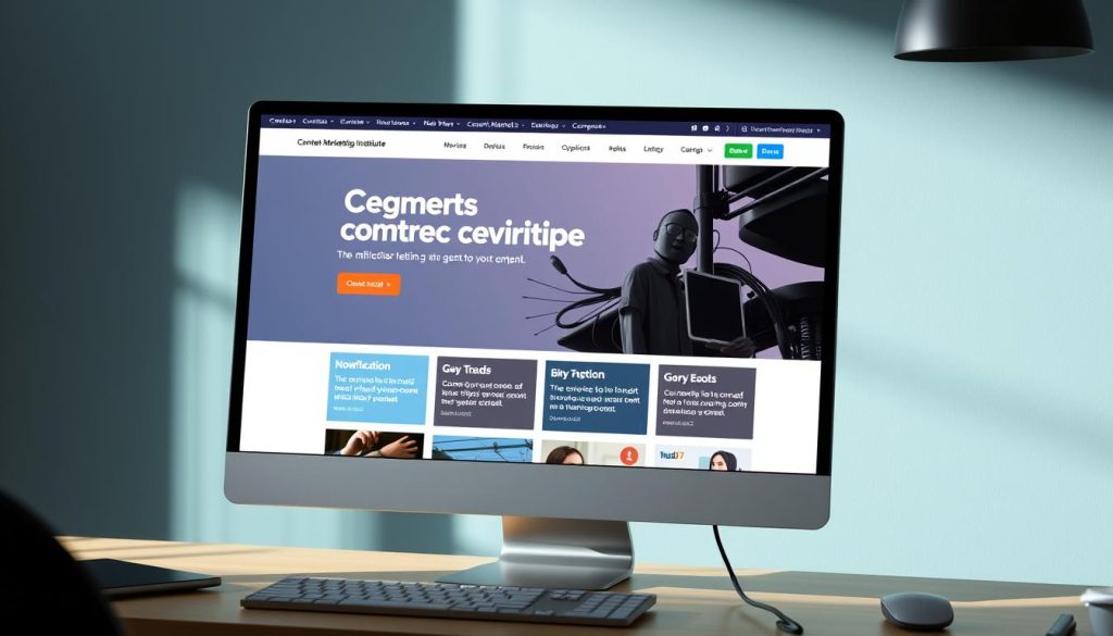 Generate an image of the Content Marketing Institute's homepage on a desktop screen.