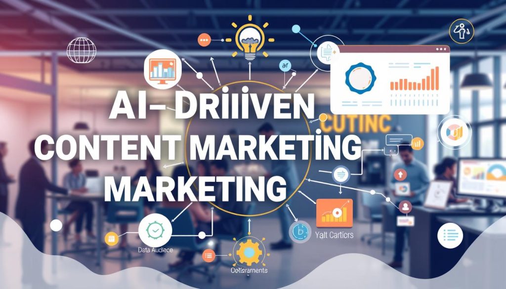 Generate an image representing AI content marketing strategy