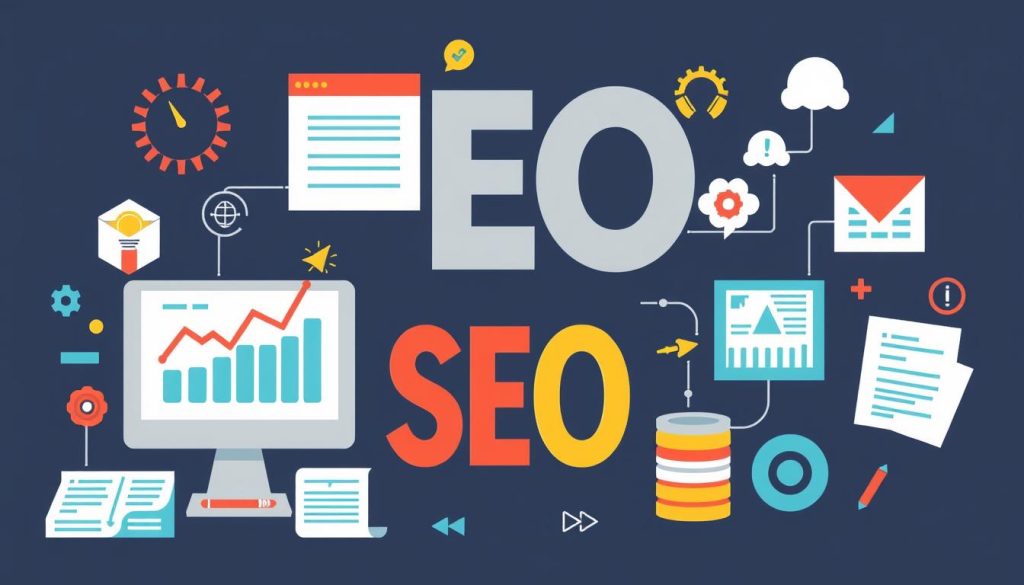 Generate an image representing SEO tools and content marketing strategy