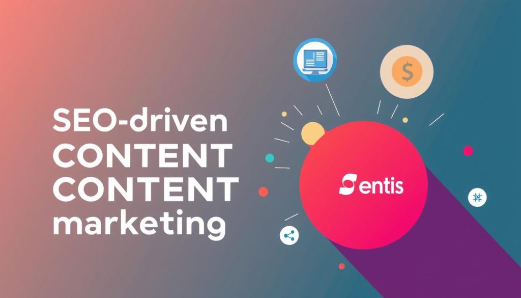 Generate an image representing Siege Media's SEO-driven content marketing expertise, highlighting their work with major clients.