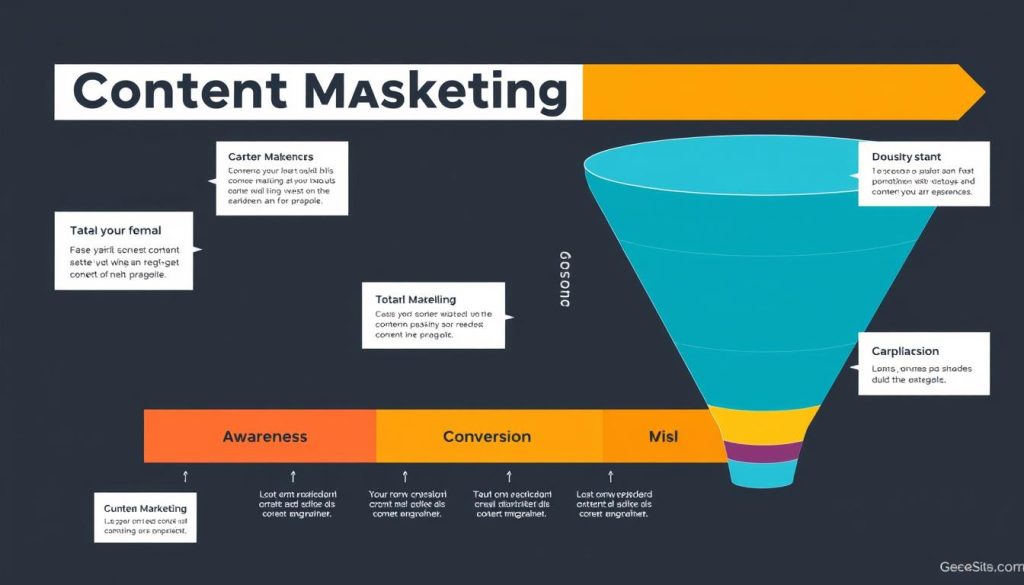 Generate an image representing a content marketing funnel.