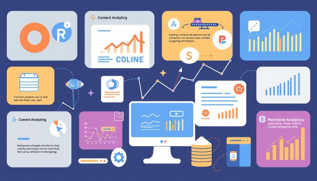 Generate an image representing content marketing analytics tools