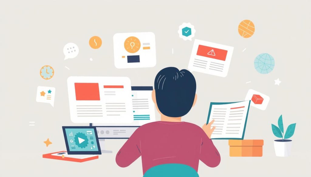 Generate an image representing diverse content types for lead generation