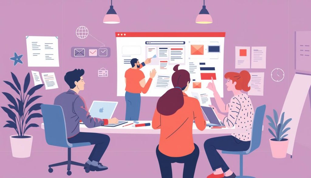 Image of Grow & Convert's team working on a content strategy