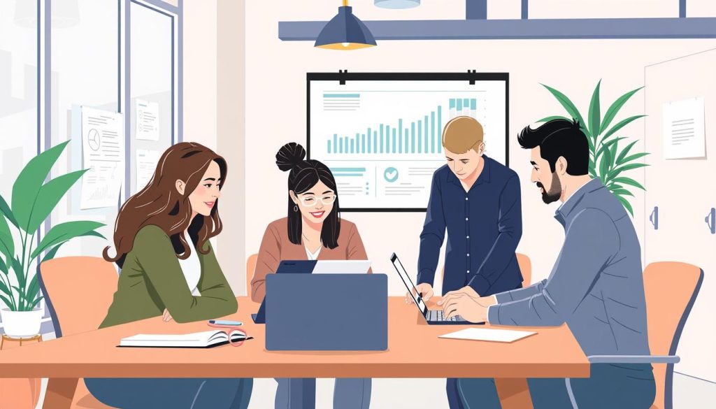 Image of Growfusely team creating SaaS content marketing