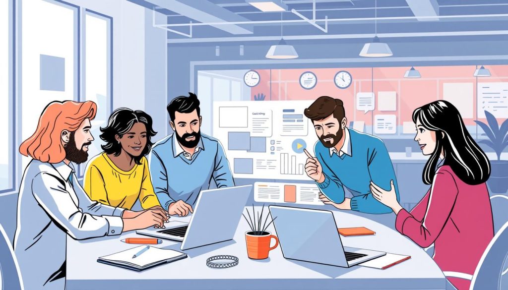 Image of Skale team developing SaaS marketing content