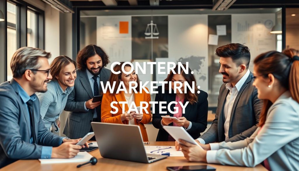 Image of a law firm marketing team planning their content strategy