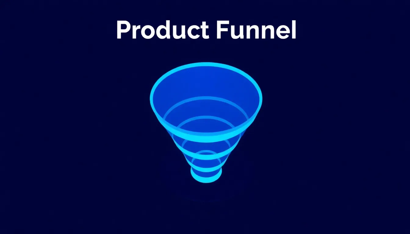 Product funnel diagram showing four ascending offer rungs from free lead magnet to premium tier with price bands