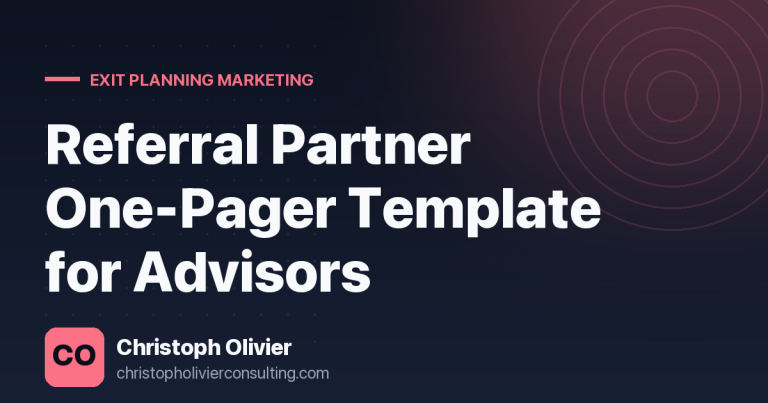 Referral Partner One-Pager Template for Advisors