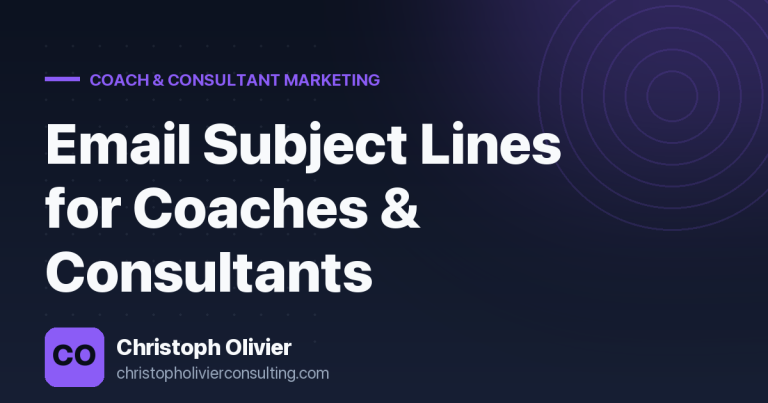 Email Subject Lines for Coaches & Consultants