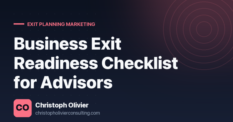 Business Exit Readiness Checklist for Advisors