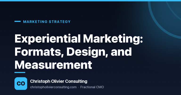 Experiential Marketing: Formats, Design, and Measurement — Christoph Olivier Consulting