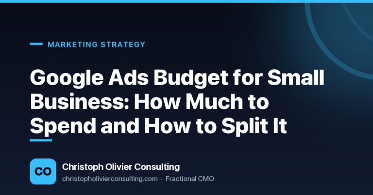 Google Ads Budget for Small Business: How Much to Spend and How to Split It — Christoph Olivier Consulting