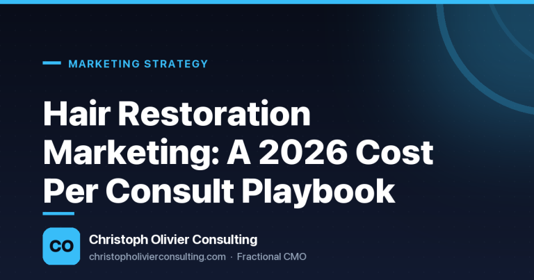 Hair Restoration Marketing: A 2026 Cost Per Consult Playbook — Christoph Olivier Consulting