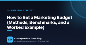 How to Set a Marketing Budget (Methods, Benchmarks, and a Worked Example) — Christoph Olivier Consulting