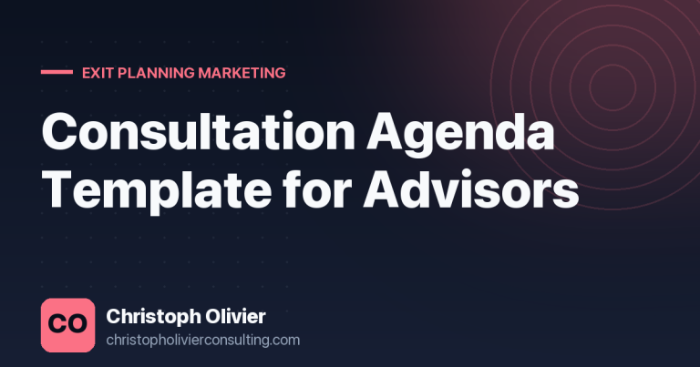 Consultation Agenda Template for Advisors