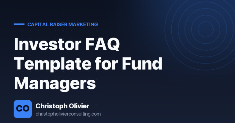 Investor FAQ Template for Fund Managers