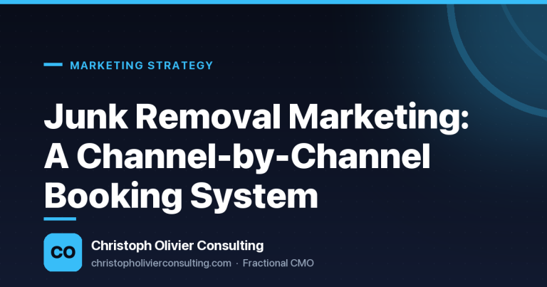 Junk Removal Marketing: A Channel-by-Channel Booking System — Christoph Olivier Consulting