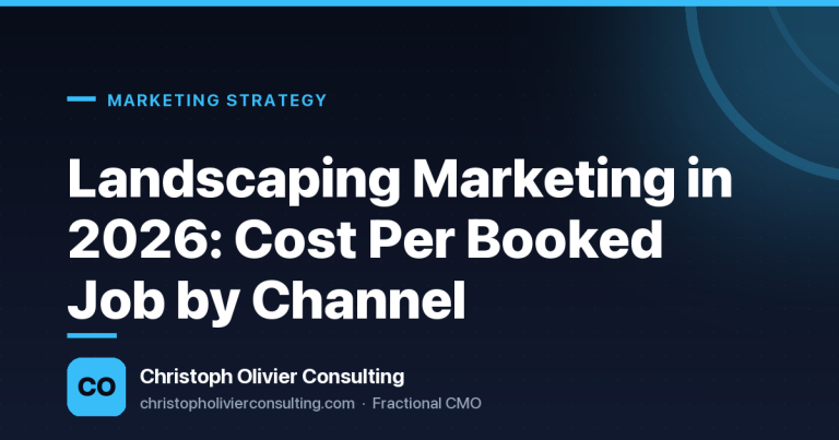 Landscaping Marketing in 2026: Cost Per Booked Job by Channel — Christoph Olivier Consulting