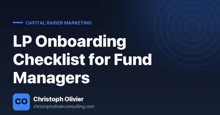 LP Onboarding Checklist for Fund Managers