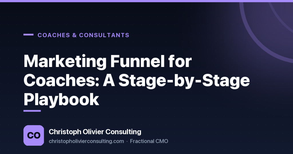 Marketing Funnel for Coaches: A Stage-by-Stage Playbook — Christoph Olivier Consulting