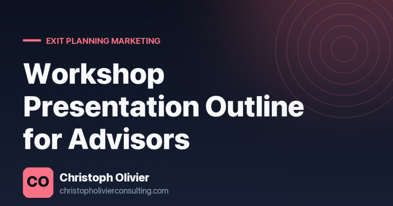 Workshop Presentation Outline for Advisors