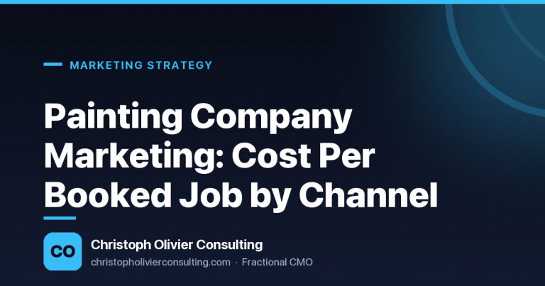 Painting Company Marketing: Cost Per Booked Job by Channel — Christoph Olivier Consulting