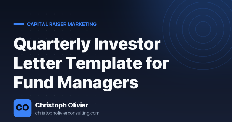 Quarterly Investor Letter Template for Fund Managers