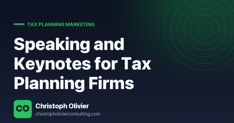 Speaking and Keynotes for Tax Planning Firms
