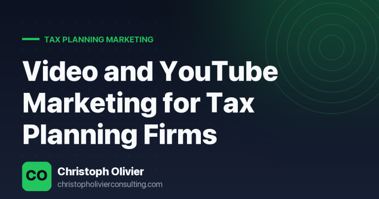 Video and YouTube Marketing for Tax Planning Firms