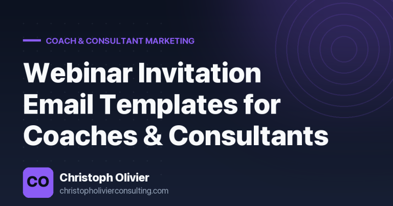 Webinar Invitation Email Templates for Coaches & Consultants