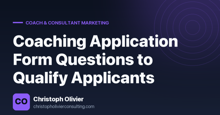 Coaching Application Form Questions to Qualify Applicants