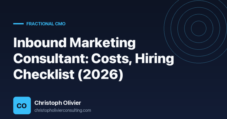 Inbound Marketing Consultant: Costs, Hiring Checklist (2026)